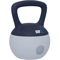 Kettlebell 10kg - Collaboration Aosom.fr x FFHandball - haltère avec poignée antidérapante, gris et bleu(m-11)
