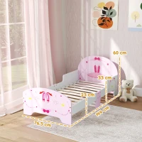 AIYAPLAY Ballet Theme Toddler Bed Frame with Safety Rails for 3-6 Years, Pink(m-3)