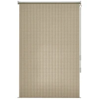 Outsunny Außenrollo, 120 x 185cm, mit Handkurbel, Wand-/Deckenmontage, Aluminiumrahmen, Beige(m-10)