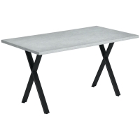 HOMCOM Esstisch, Küchentisch, Tischplatte in Steinoptik, Stahlbeine, 140 x 80 x 76 cm