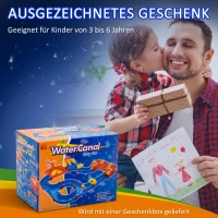 HOMCOM Kinder Wasserstraße Wasserbahnset Spielzeug Wasserspiel 78-teiliges Spielset Lernspielzeug für 3-6 Jahre Garten Outdoor Wassertisch Kinder Wasserspielspaß Kunststoff 123 x 111 x 7 cm(m-7)