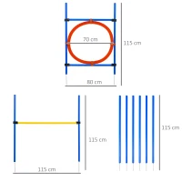 PawHut Dog Agility Training Obedience Jump Hurdle 6 Weave Pole Training Hoop Set New(m-3)