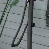 Outsunny Umbrelă de soare pătrată de exterior 2,5 x 2,5 m, umbrelă de grădină protecție UV bază cruciformă inclusă gri închis(m-3)