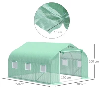 Outsunny Estufa com Mosquiteira para Flores e Plantas 3,5x3x2 m Verde(m-3)