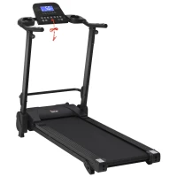 HOMCOM Cinta de Correr Andar Eléctrica Plegable con Velocidad hasta 14 km/h Pantalla LCD Superficie de Carrera de 42x130 cm Inclinación Manual y Ruedas de Transporte 164x70x125 cm Negro(m-1)