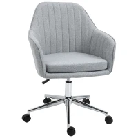 Vinsetto Silla de Oficina Silla Operativa con Altura Ajustable y Giratoria para Despacho Oficina 61x59x96cm Gris(m-1)