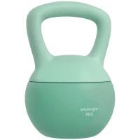 SPORTNOW Kettlebell de 8 kg Pesa Russa Preenchida de Areia Metálica e Alça Antiderrapante para Treino em Casa Ginásio 19x19x28 cm Verde(m-10)