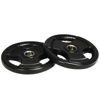 SPORTNOW Hantelscheibe, 2er-Set, 15 kg pro Scheibe, drei Griffe, bodenschonender Gummimantel, Metall(m-1)