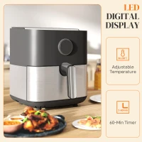 HOMCOM Friteuză cu Aer de 8L 1700W cu 8 Programe și Display LED Negru(m-7)