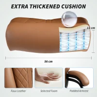 HOMCOM Spring Padded Faux Leather Office Chair - Light Brown(m-5)