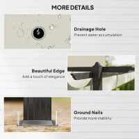 Outsunny 4 x 3(m) Aluminium Pergola with Retractable Roof, Garden Gazebo Canopy Shelter for Outdoor, Patio, Cream White(m-6)