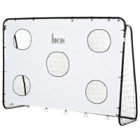HOMCOM Portería de Fútbol para Niños con Lona de Precisión y Puntería para Entrenamiento y Perfeccionamiento 240x88x174 cm Blanco