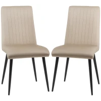 HOMCOM Set 2 Sedie da Cucina Imbottite con Gambe in Acciaio e Design Salvaspazio, 43x58x90 cm(m-1)