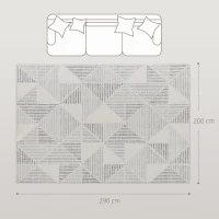 HOMCOM Modern Area Rug, Geometric Pattern Non-Slip Washable Rug, Soft Floor Carpet for Living Room, Bedroom, Dining Room, Home Office, 290 x 200 cm, Grey(m-3)