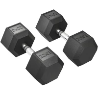 HOMCOM Manubri con impugnatura scanalata, manubrio in ghisa, 2 x 20kg per casa, palestra, allenamento di resistenza(m-6)