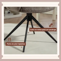 HOMCOM Chaise bureau ergonomique, fauteuil de bureau avec siège pivotant à retour automatique, 60 x 66 x 86,5 cm, brun clair(m-7)