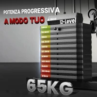 HOMCOM Stazione Fitness con Seduta e Schienale Imbottiti, in Acciaio e PU, 135x103x210 cm, Nero(m-5)