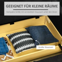 HOMCOM Schlafsofa, 2er-Sofa, mit verstecktem Stauraum, Pollycotton, Dunkelgrau(m-5)