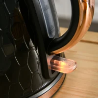 HOMCOM Hervidor de agua, 2200W, Ventana transparente, Filtro, Hervidor rápido, Negro(m-5)