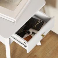 HOMCOM Juego de 2 mesas auxiliares, mesita de café con patas curvas, mesa de centro para salón, dormitorio, 45 x 35 x 55 cm, blanco(m-5)