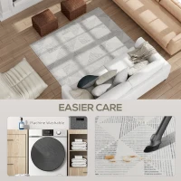 HOMCOM Modern Area Rug, Geometric Pattern Non-Slip Washable Rug, Soft Floor Carpet for Living Room, Bedroom, Dining Room, Home Office, 170 x 120 cm, Grey(m-5)