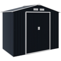 Outsunny Abri Jardin 2,7m² Porte Verrouillable Acier Gris