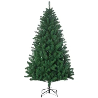 HOMCOM Árbol de Navidad de 180 cm Árbol Artificial 1000 Puntas para Decoración Navideña de Plástico Metal Ø120x180 cm Verde(m-10)