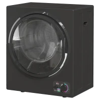HOMCOM Sèche-linge électrique portable 850W, capacité 33L 4 modes de fonctionnement, acier inoxydable, 49 x 40,5 x 60 cm, noir(m-1)