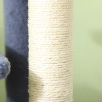 PawHut Scala per Gatti a 4 Livelli Coperto di Morbida Franela Palo di Sisal Palla Appesa 60x40x64 cm Grigio(m-5)
