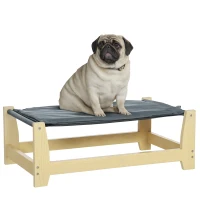 PawHut Cama Elevada para Perros Cama para Mascotas Medianas y Pequeñas con Cojín Carga 8 kg 70x40x25 cm Gris(m-10)