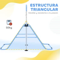 HOMCOM Barra de Gimnasia para Niños con Altura Ajustable en 5 Niveles y Anillos Entrenamiento de Gimnasia Plegable en Casa Azul(m-7)