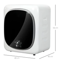 HOMCOM Secadora de Evacuación 4 KG 800W Función Antiarrugas Función Esterilizar 5 Programas Carga Frontal 48x40x56 cm Blanco(m-3)