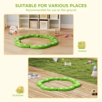 AIYAPLAY Percorso di Equilibrio per Bambini di +3 Anni con Punti Tattili per Interni ed Esterni, Verde(m-4)
