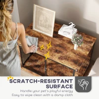 PawHut Dog Crate Furniture with Openable Top, Two Doors, for Large Dogs, Rustic Brown(m-8)