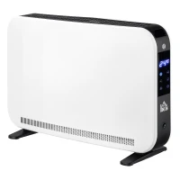 HOMCOM Calefactor Eléctrico 1830-2180W con 3 Modos Pantalla Táctil LED Termostato Regulable Temporizador para 12-18 ㎡ Blanco(m-10)