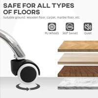 HOMCOM Velvet-Feel Office Chair with Adjustable Height and Wheels - Cream White(m-7)