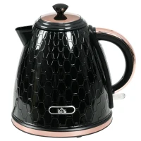 HOMCOM Bollitore, 2200W, Finestra trasparente, Filtro, Riscaldamento rapido, Nero(m-6)