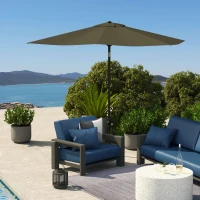 Outsunny 2 x 3(m) Garden Parasol Umbrella, Rectangular Outdoor Market Umbrella Sun Shade with Crank & Push Button Tilt, 6 Ribs, Aluminium Pole, Dark Grey(m-2)