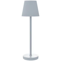 HOMCOM Lampada da Tavolo Portatile in Acrilico e Metallo da 3600mAh con Cavo di Ricarica, Ø11.2x36.5 cm, Grigio(m-1)