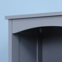 HOMCOM Coluna Casa de Banho com 1 Gaveta Armário e 3 Prateleiras Abertas Armário Alto para Casa de Banho 34x24x170 cm Cinzento(m-7)