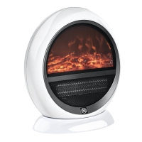 HOMCOM LED Elektrokamin Mini Tisch Standkamin Kaminofen mit Flammeneffekt 1500W ABS-Kunststoff Weiß 30,5 x 18 x 35 cm