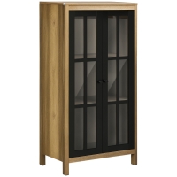 HOMCOM Credenza Moderna a 2 Ante in Vetro e legno, 60x35x120cm, Marrone
