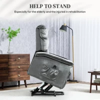 HOMCOM Velvet-Feel Electric Lift Recliner Chair - Dark Grey(m-4)