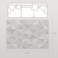 HOMCOM Modern Area Rug, Geometric Pattern Non-Slip Washable Rug, Soft Floor Carpet for Living Room, Bedroom, Dining Room, Home Office, 170 x 120 cm, Grey(m-3)