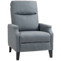 HOMCOM Fotoliu Relaxant Înclinabil, Fotoliu Ergonomic cu Spătar Înclinabil și Suport Dublu pentru Picioare, 72x83x103 cm, Gri(m-11)