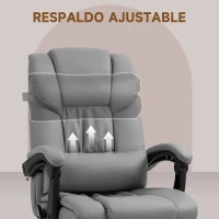 Vinsetto Silla de Oficina con Masaje de 6 Puntos Respaldo Alto Reclinable Altura Ajustable Reposapiés y Mando a Distancia Gris(m-7)