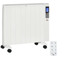 HOMCOM Stufetta Elettrica da 1000/2000W con Timer e Impostazioni di Calore per Stanze max 15 m², 75x31x66.5 cm, Bianco(m-1)
