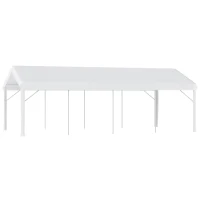 Outsunny Gazebo da Giardino 8x4m in Acciaio con Pareti Rimovibili e Finestre Trasparenti, Bianco(m-10)
