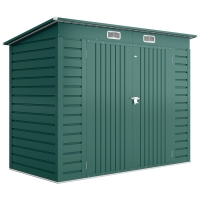 Outsunny Caseta de Jardín Exterior 2,7m² 249x121x183 cm con Doble Puerta 2 Ventilaciones y Pestillo Verde