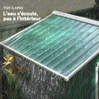 Outsunny Abri de Jardin 2,42 m² - Remise pour Outils avec Fondation - cabanon Porte verrouillable - dim. 213L x 130l x 185H cm - tôle d'acier Vert(m-7)